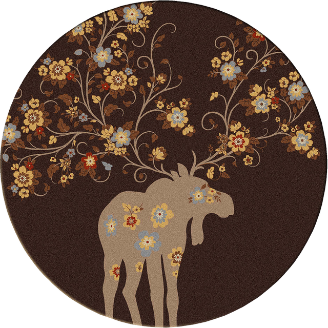 American Dakota Moose Blossom Chocolate Rug