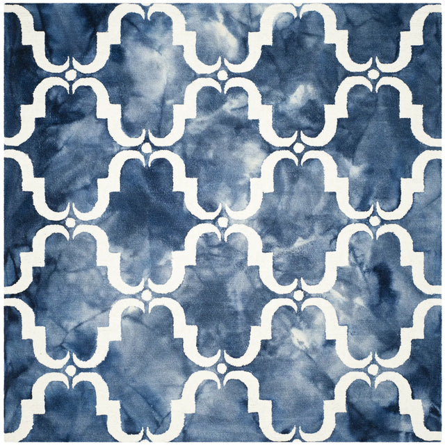 Safavieh Dip Dye 7'-0" x 7'-0" Rug in Navy / Ivory