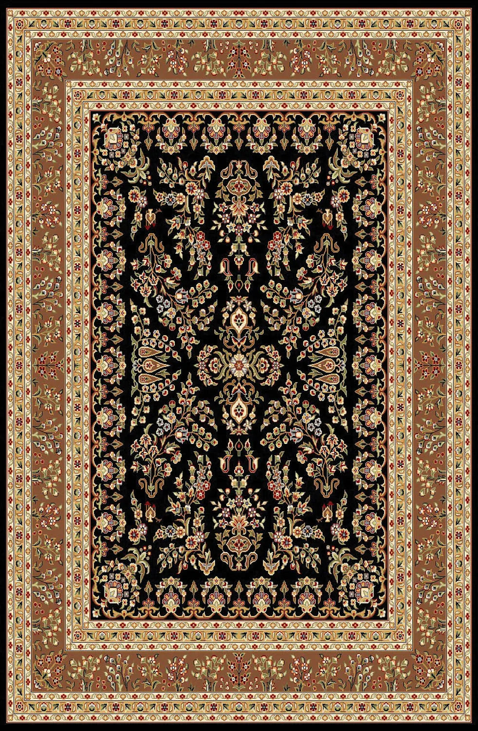 Safavieh Lyndhurst 10'-0" x 14'-0" Rug in Black / Tan