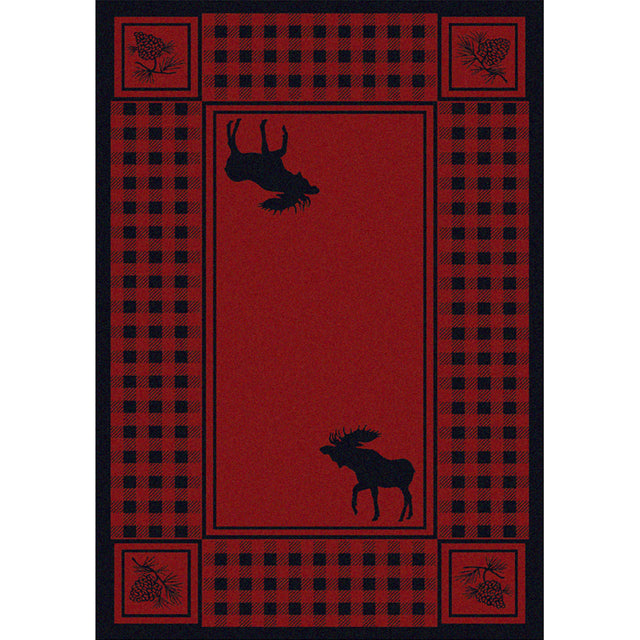 American Dakota Moose Refuge Red Rug