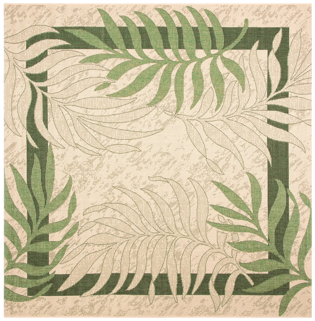 Safavieh Courtyard 6'-7" x 6'-7" Rug in Cream / Green