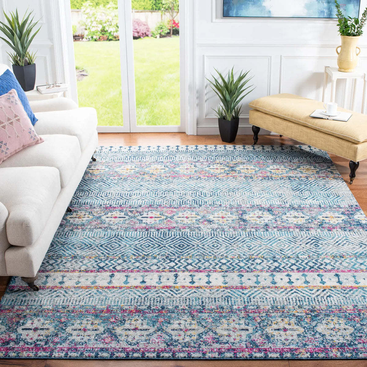 Safavieh Madison 700 10'-0" x 14'-0" Rug in Denim Blue / Purple