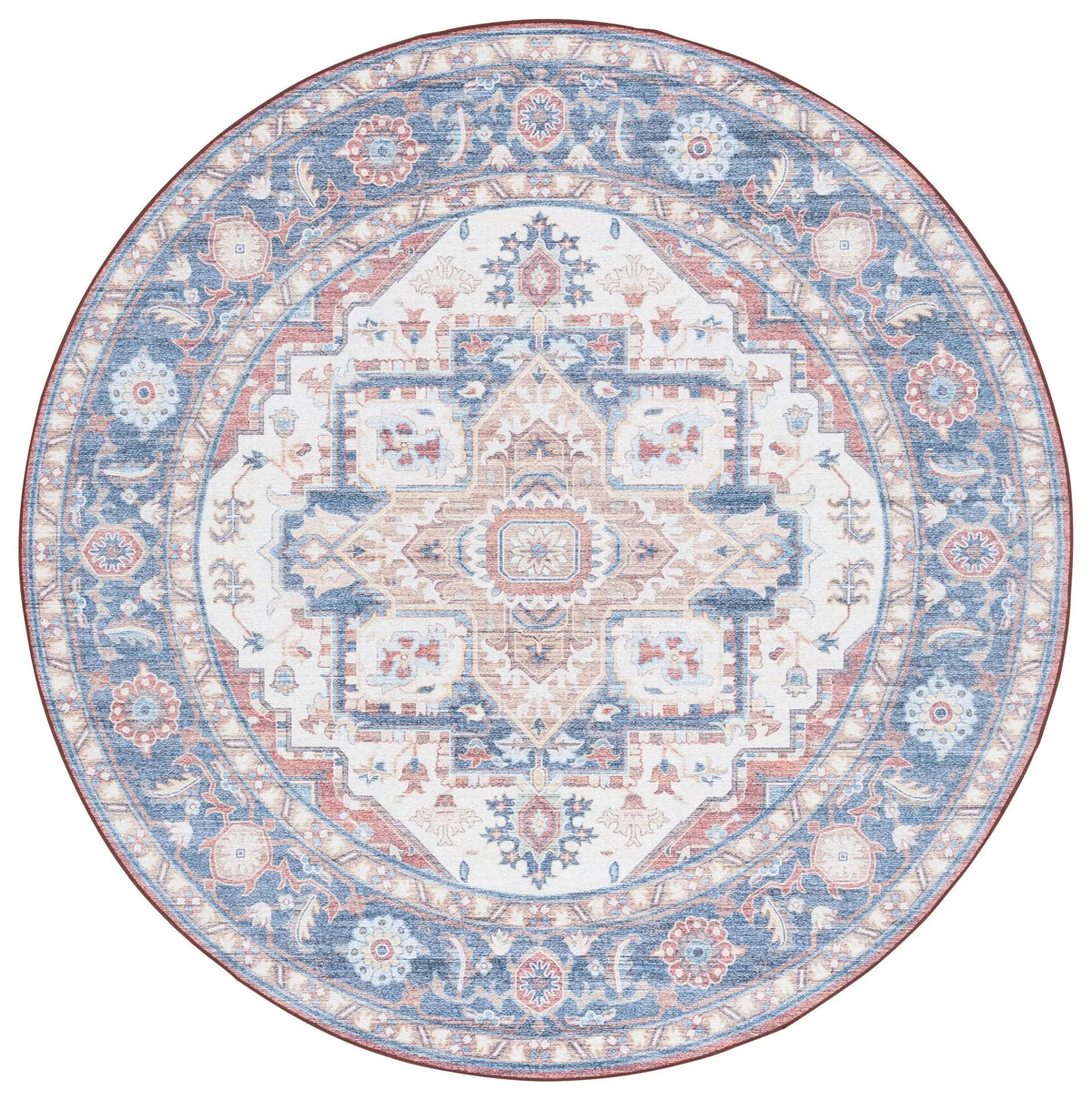 Safavieh Arizona 6'-0" x 6'-0" Rug in Rust / Blue