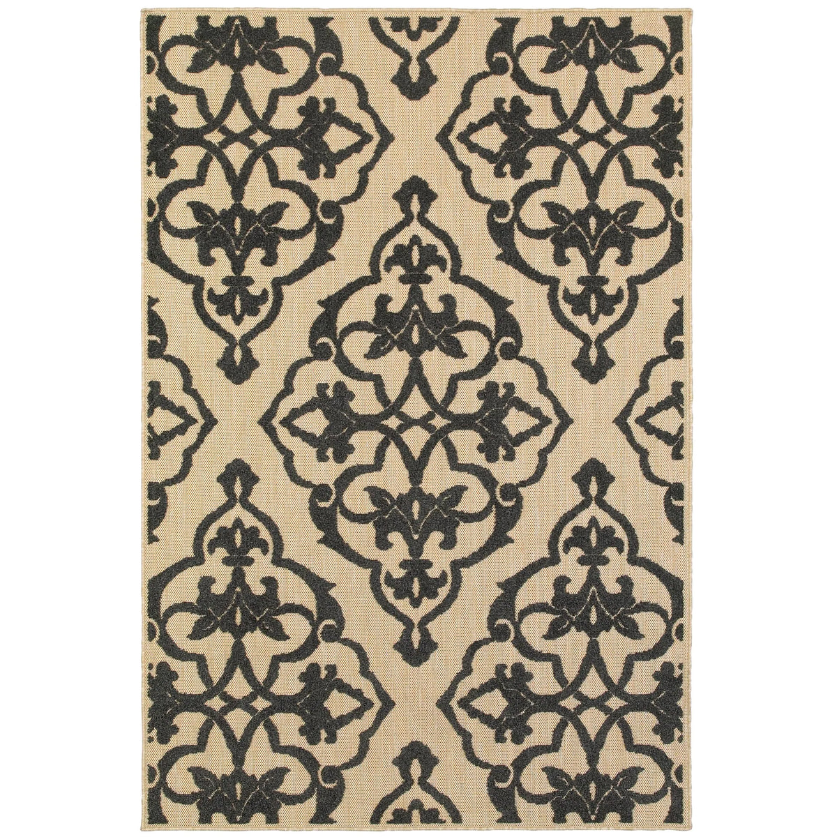 Oriental Weavers Sphinx Cayman 001B9 Sand / Charcoal Rugs - main flat