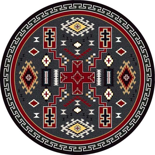 American Dakota Double Cross Gray Rug