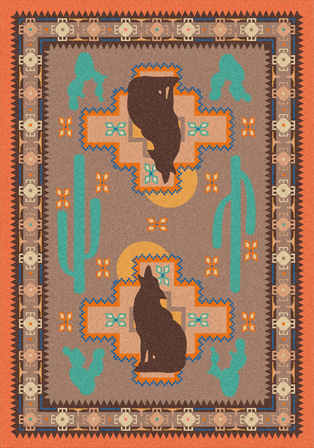 American Dakota Howl at the Moon Desert Rose Rug