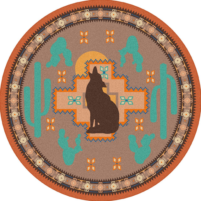 American Dakota Howl at the Moon Desert Rose Rug