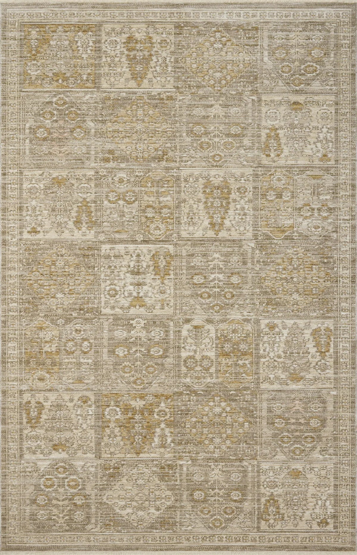 Loloi Elora ELR-07 Traditional Power Loomed Mushroom, Ochre Rug - main flat