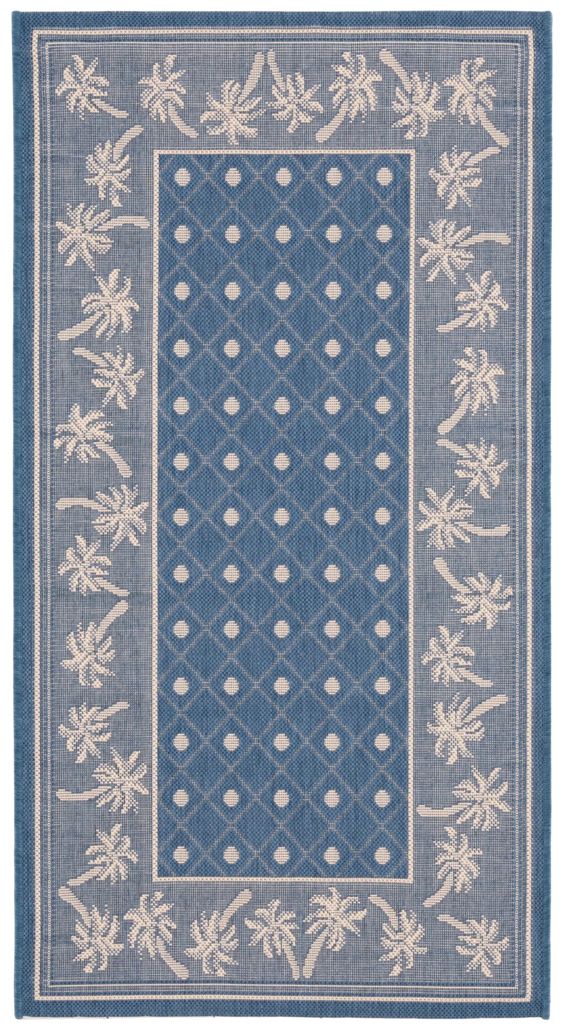 Safavieh Courtyard 2'-7" x 5'-0" Rug in Blue / Ivory