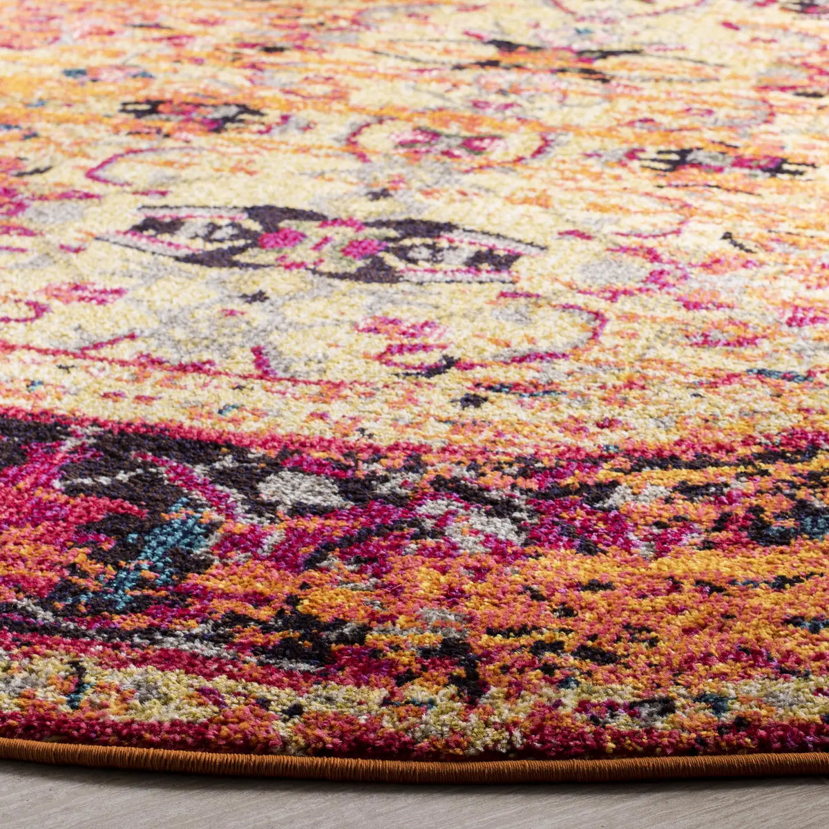 Safavieh Monaco 5'-0" x 5'-0" Rug in Orange / Multi