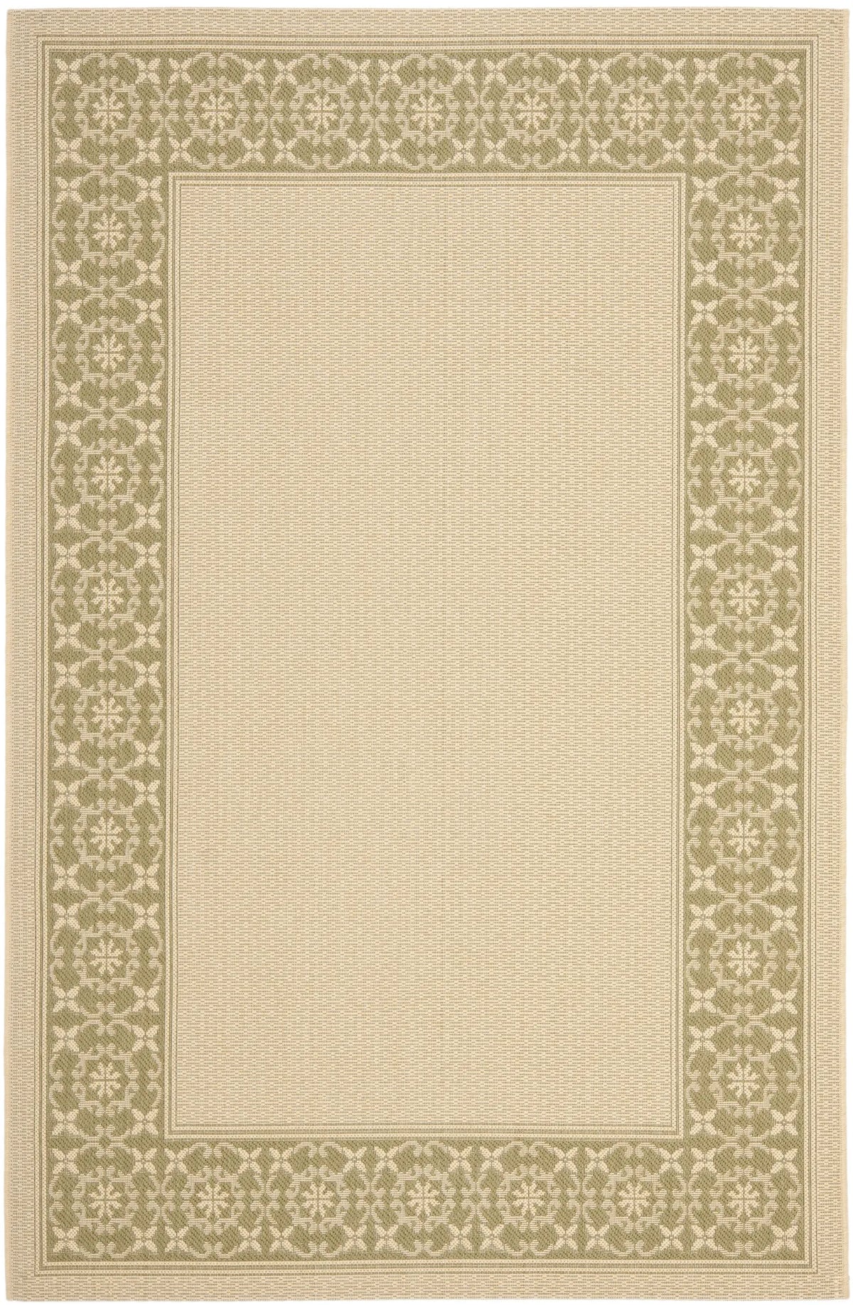 Safavieh Courtyard 4'-0" x 5'-7" Rug in Cream / Green
