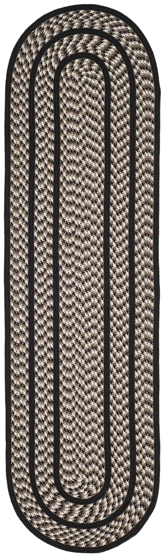 Safavieh Braided 2'-3" x 8'-0" Rug in Ivory / Black