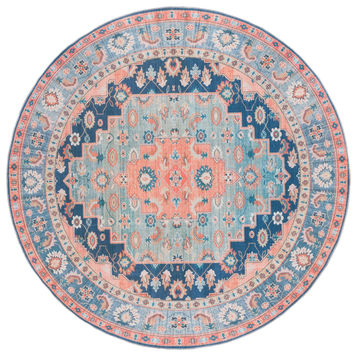 Safavieh Arizona 6'-0" x 6'-0" Rug in Blue / Rust