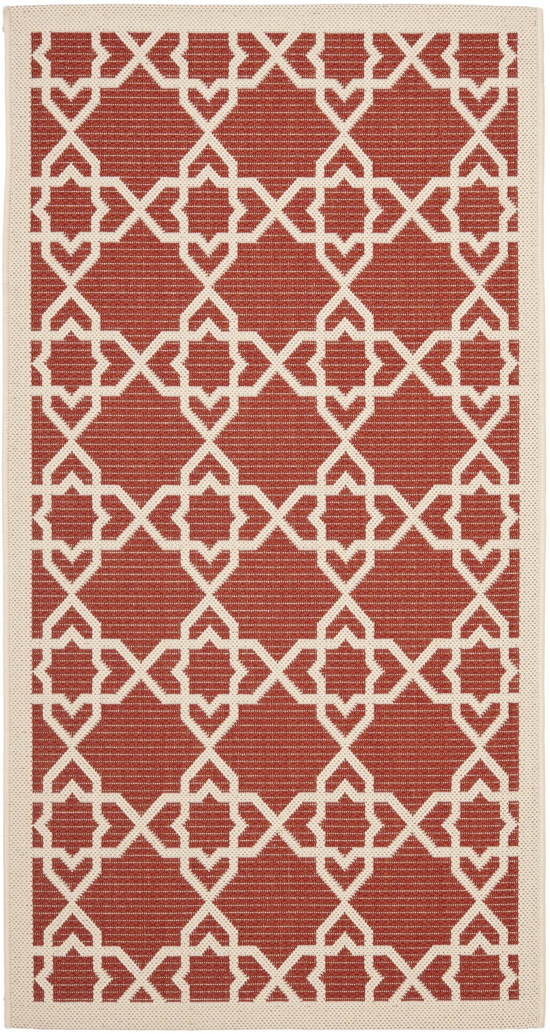 Safavieh Courtyard 2'-7" x 5'-0" Rug in Red / Beige