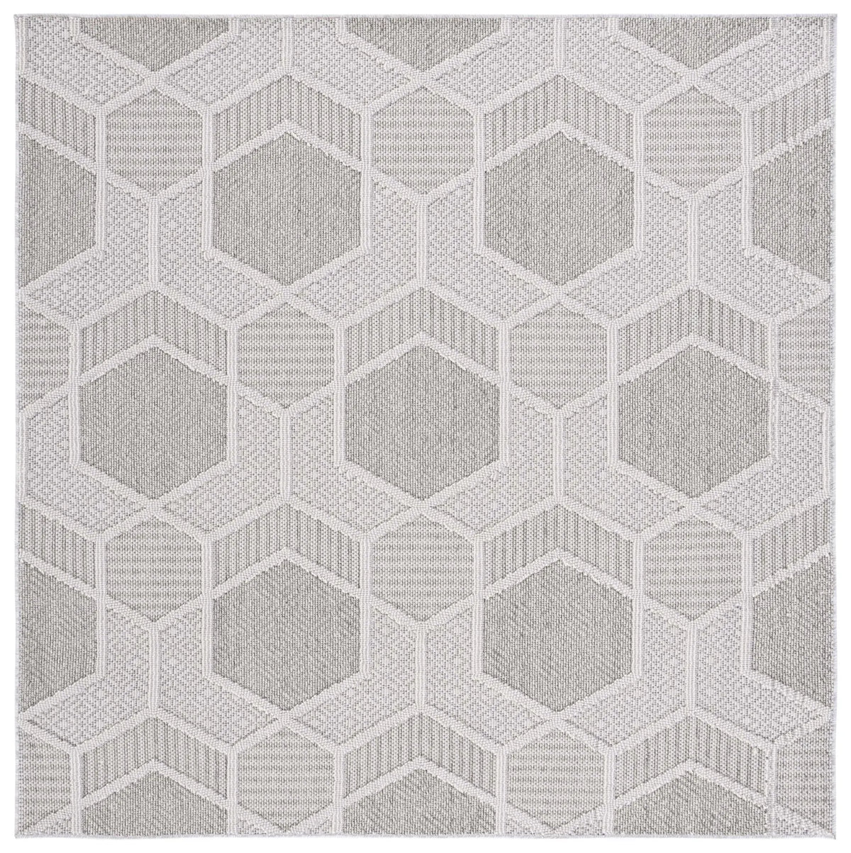 Safavieh Global 6'-7" x 6'-7" Rug in Grey / Ivory