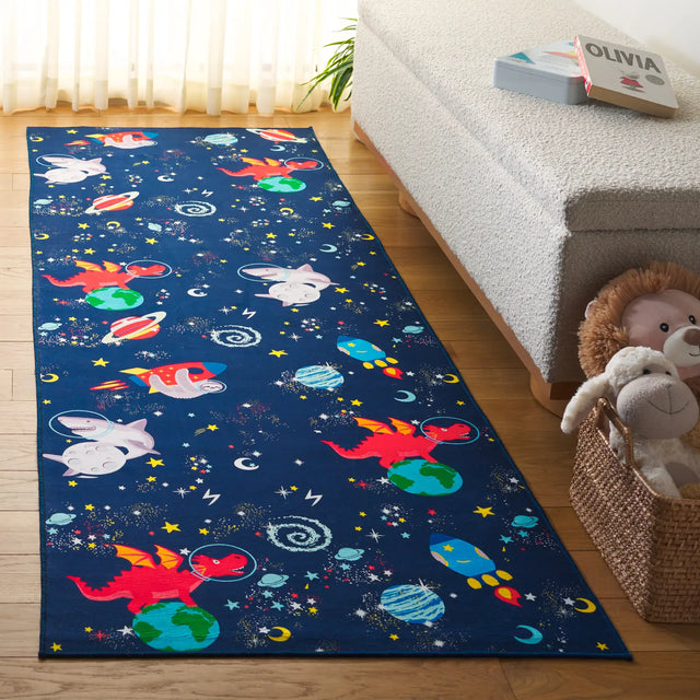 Safavieh Tacoma Kids 100 2'-6" x 8'-0" Rug in Navy / Rust