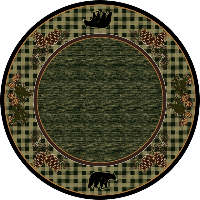 American Dakota Lakeside Bear Green Rug