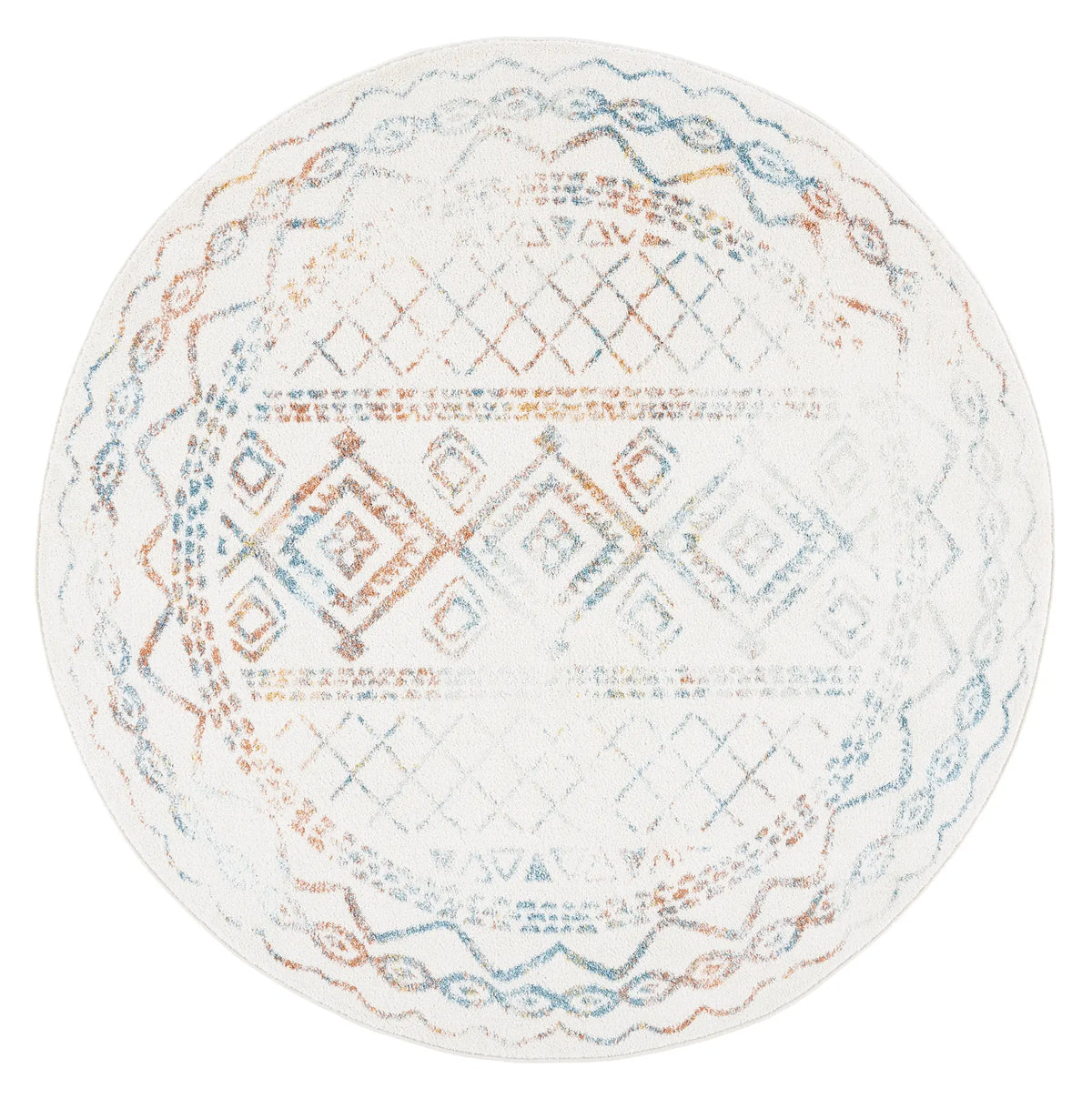 Safavieh Tulum 5'-0" x 5'-0" Rug in Ivory / Turquoise