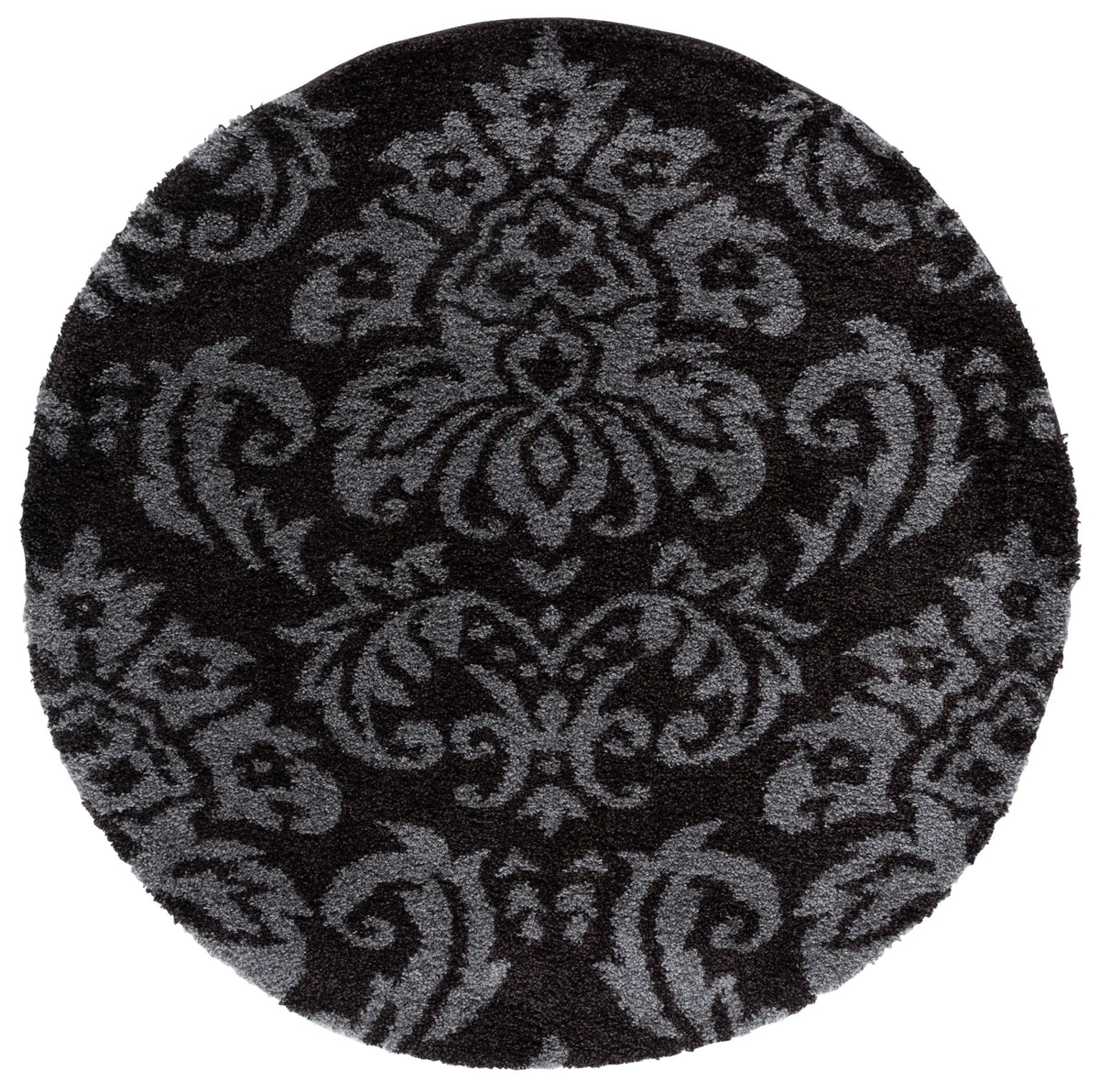 Safavieh Florida Shag 5'-0" x 5'-0" Rug in Dark Brown / Smoke