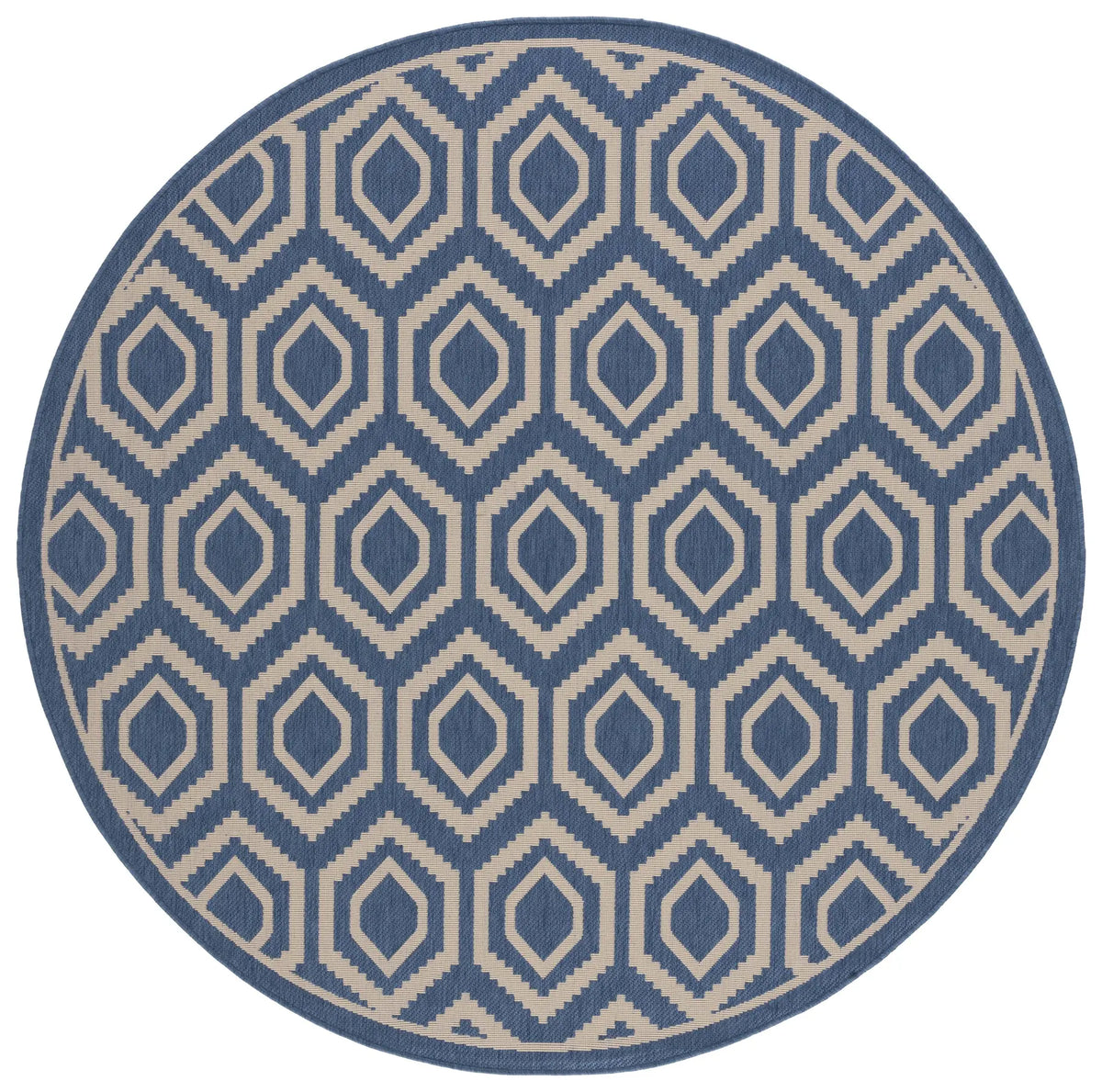 Safavieh Courtyard 5'-3" x 5'-3" Rug in Blue / Beige