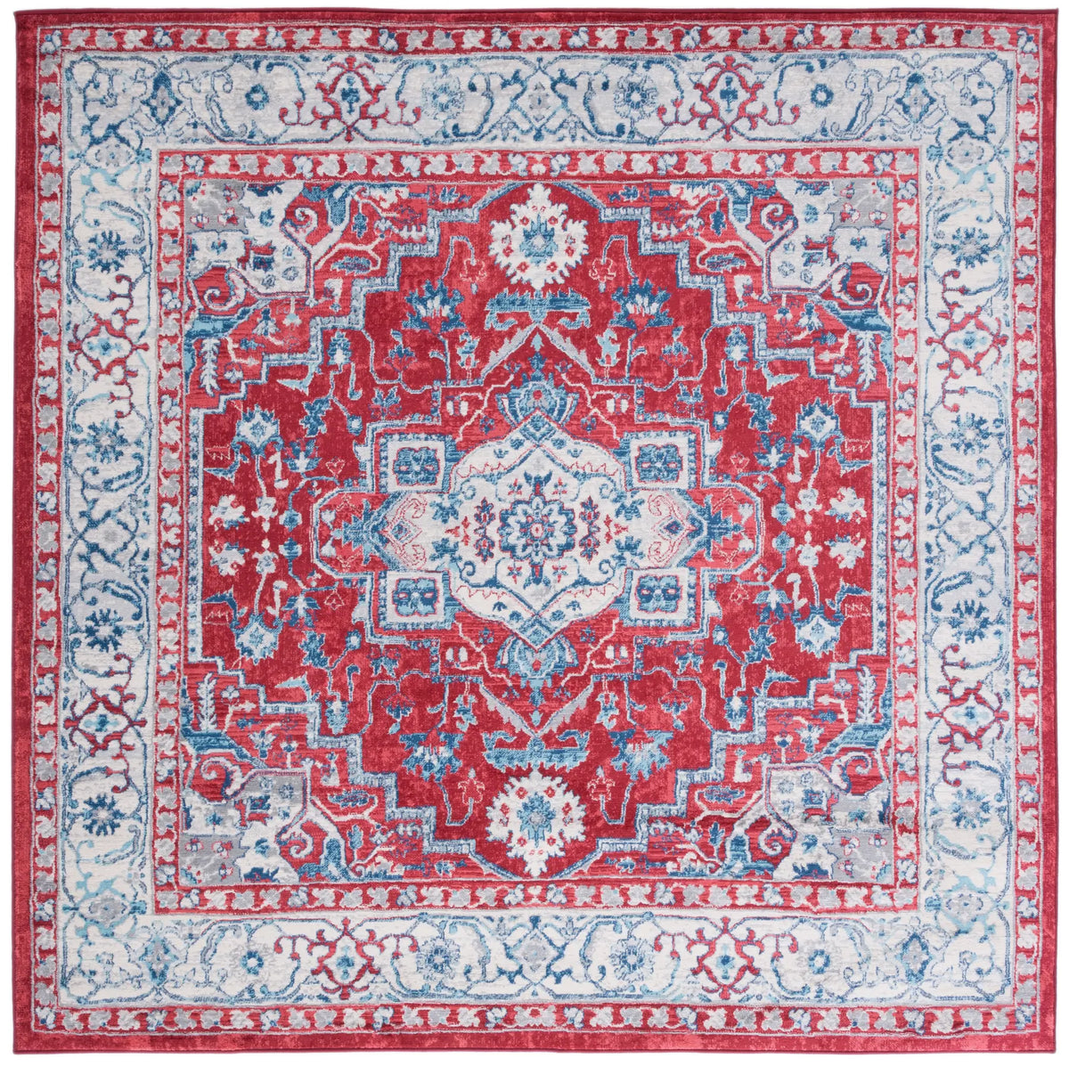 Safavieh Brentwood 6'-7" x 6'-7" Rug in Red / Beige
