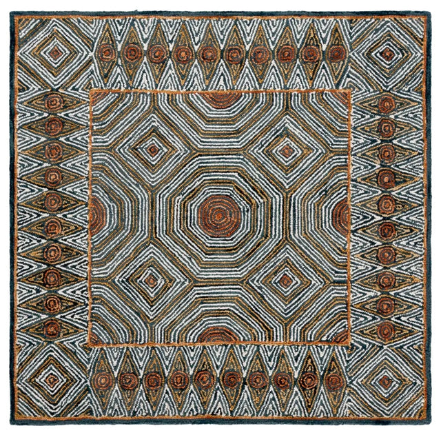 Safavieh Micro-Loop 5'-0" x 5'-0" Rug in Blue / Ivory