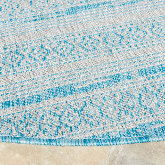 Safavieh Courtyard 6'-7" x 6'-7" Rug in Aqua / Grey