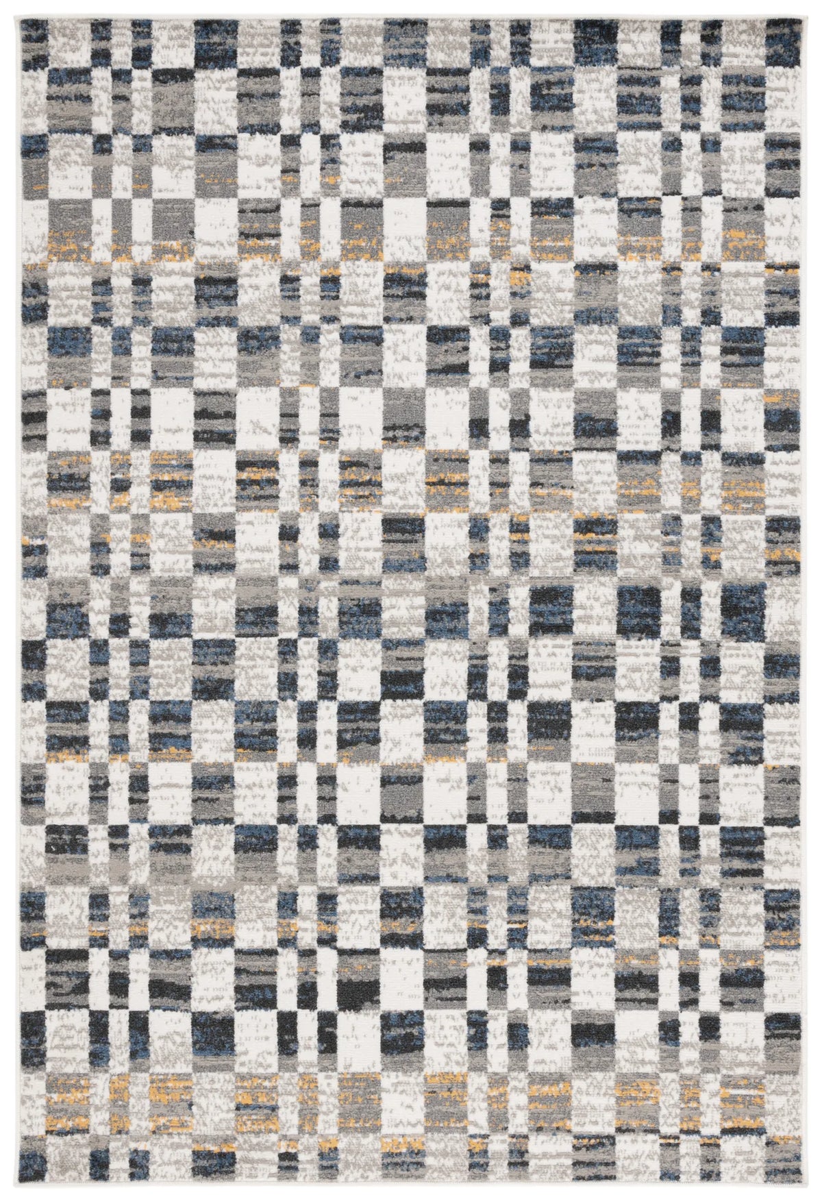 Safavieh Pyramid 4'-5" x 6'-5" Rug in Ivory / Grey Navy