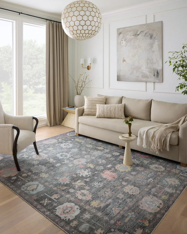 Loloi Elysium Ely-03 Charcoal/Multi Rug - room scene 1