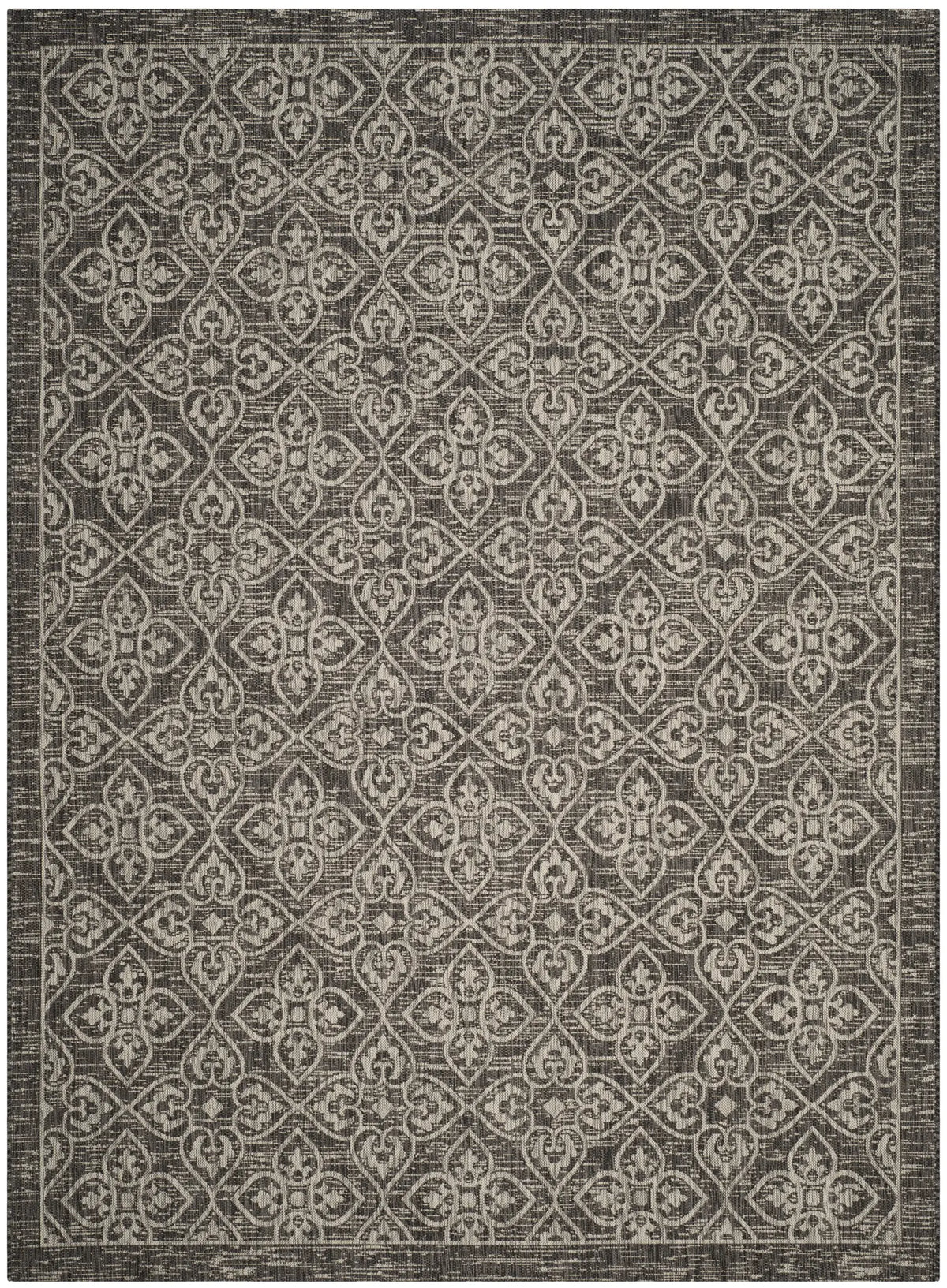 Safavieh Courtyard 6'-7" x 9'-6" Rug in Black / Light Grey