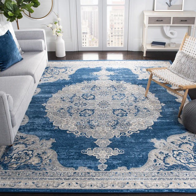 Safavieh Brentwood 10'-0" x 13'-0" Rug in Navy / Light Grey