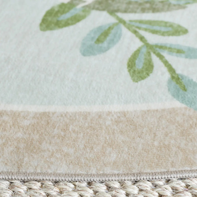 Safavieh Martha Stewart Washable 6'-0" x 6'-0" Rug in Taupe / Green
