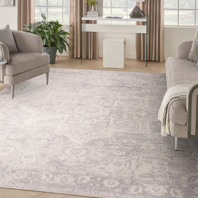 Nourison Astra Machine Washable ASW12 Machine Made Grey Rug