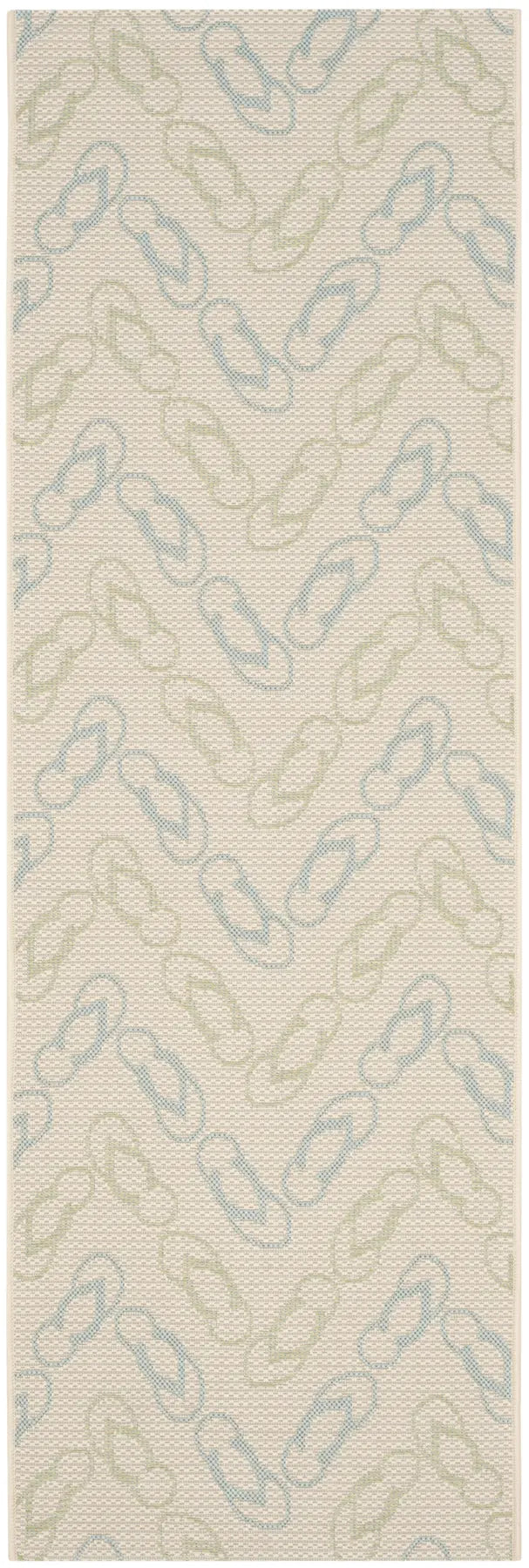 Safavieh Courtyard 2'-3" x 6'-7" Rug in Beige / Aqua