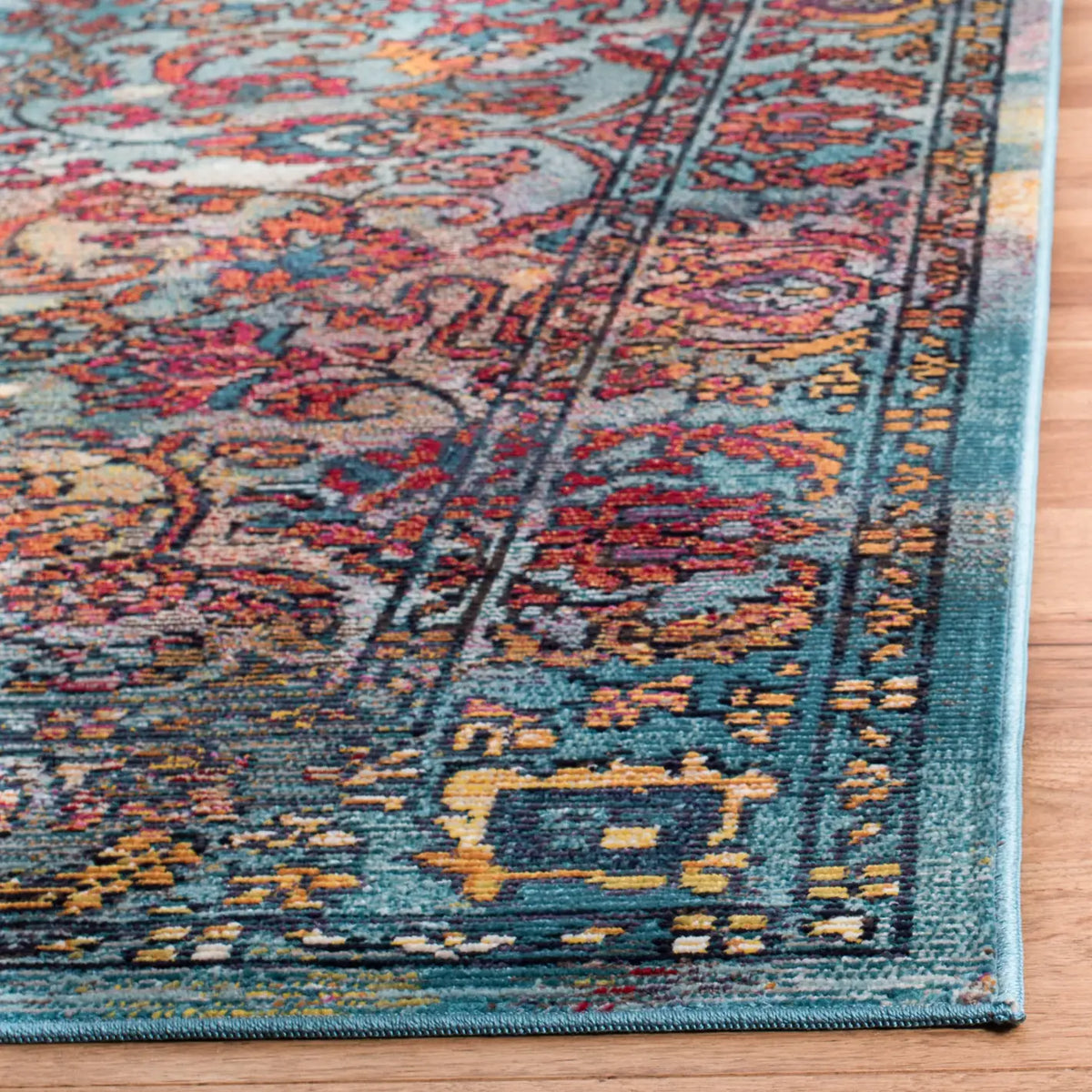 Safavieh Crystal 4'-0" x 6'-0" Rug in Light Blue / Orange
