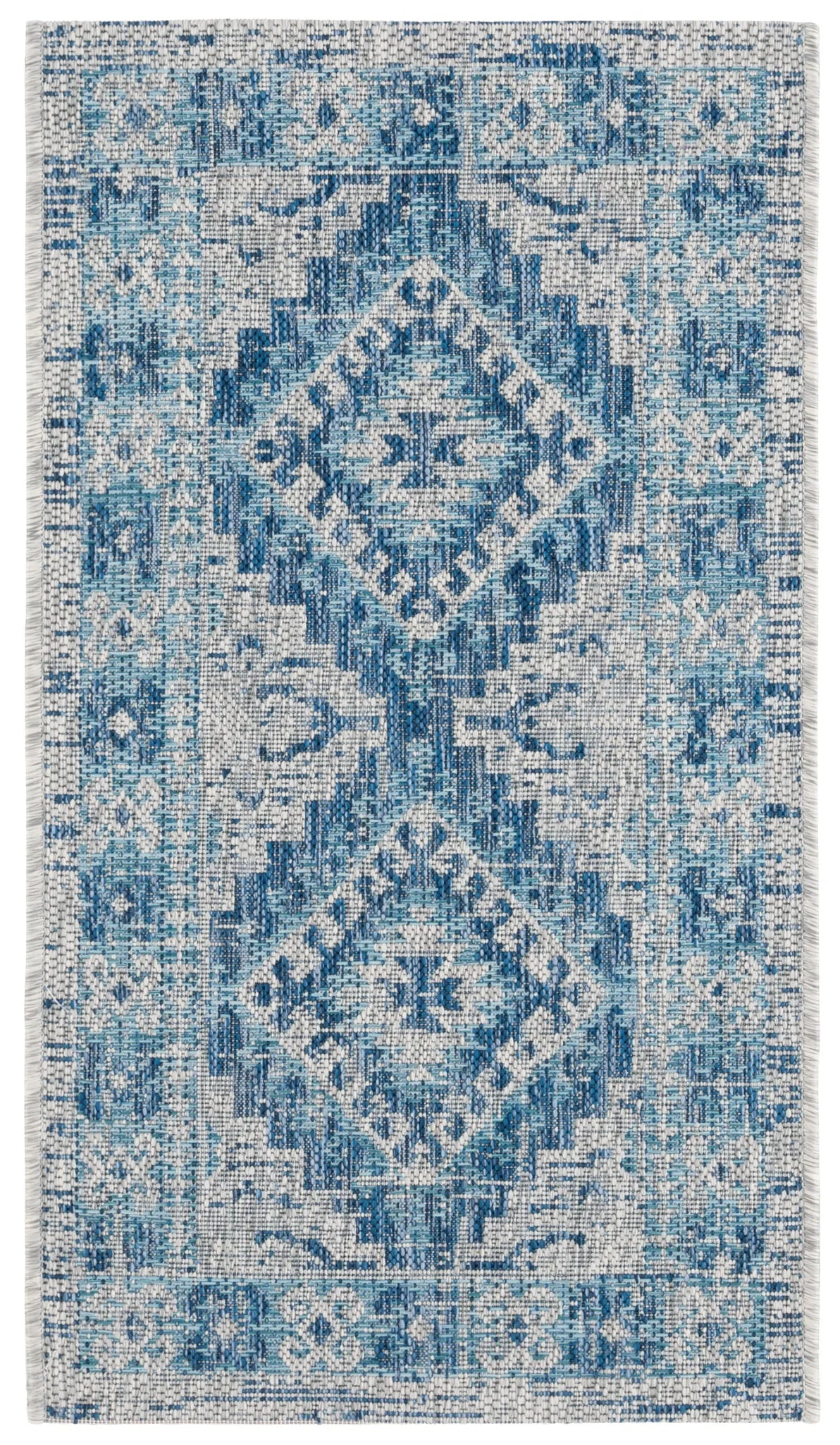 Safavieh Courtyard 2'-0" x 3'-7" Rug in Light Grey / Blue