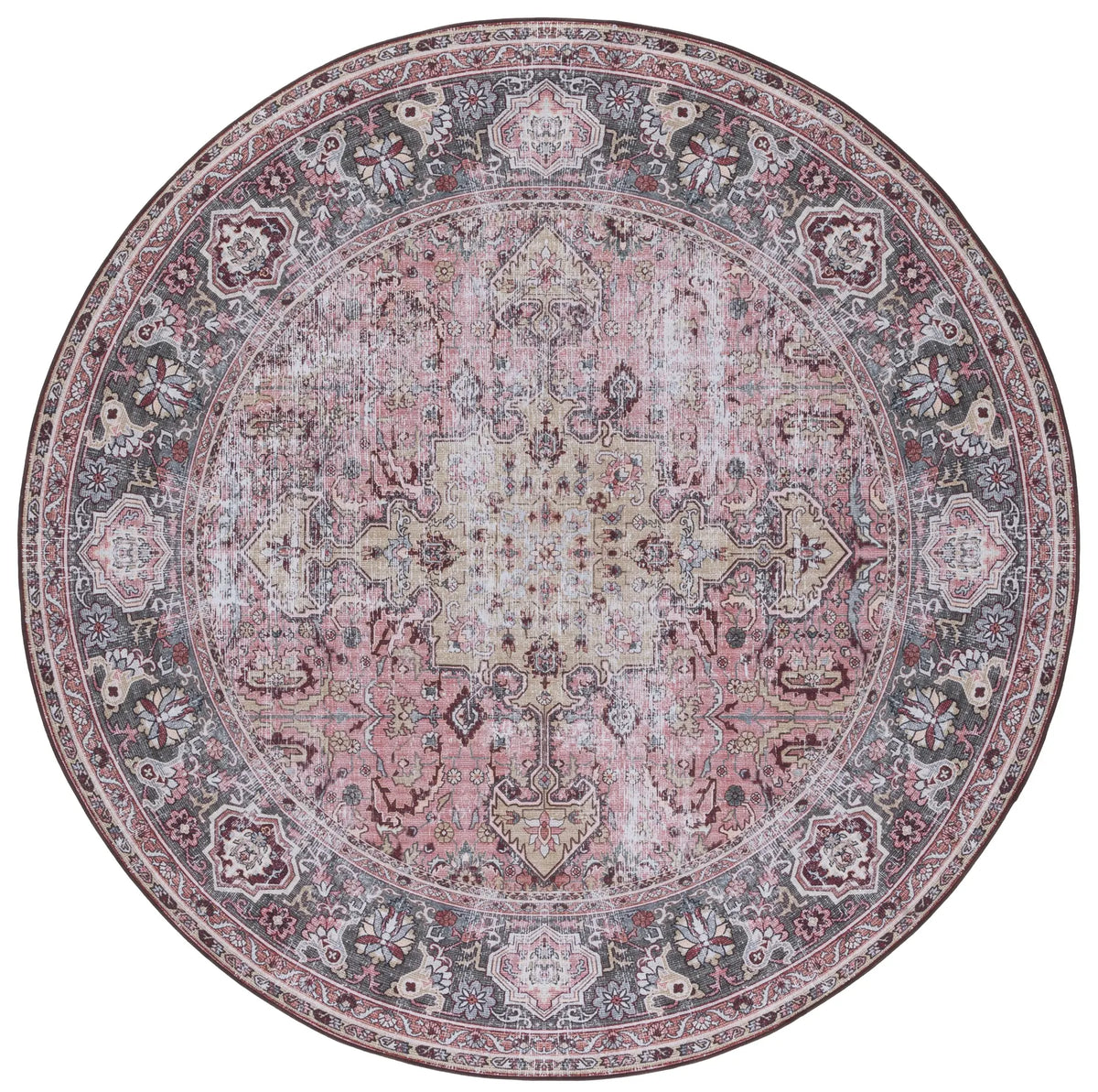 Safavieh Tucson 6'-0" x 6'-0" Rug in Pink / Beige