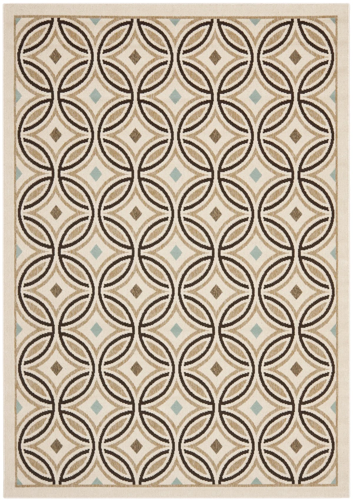 Safavieh Veranda 4'-0" x 5'-7" Rug in Cream / Chocolate