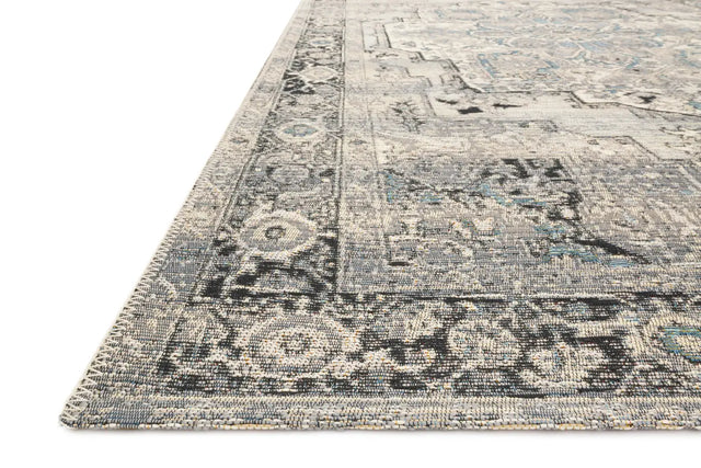 Loloi Mika Mik-01 Grey / Blue Rugs - rug corner