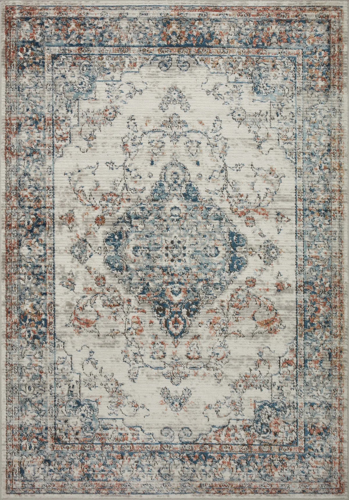 Loloi Bianca Bia-10 Ivory/Ocean Rugs - main flat