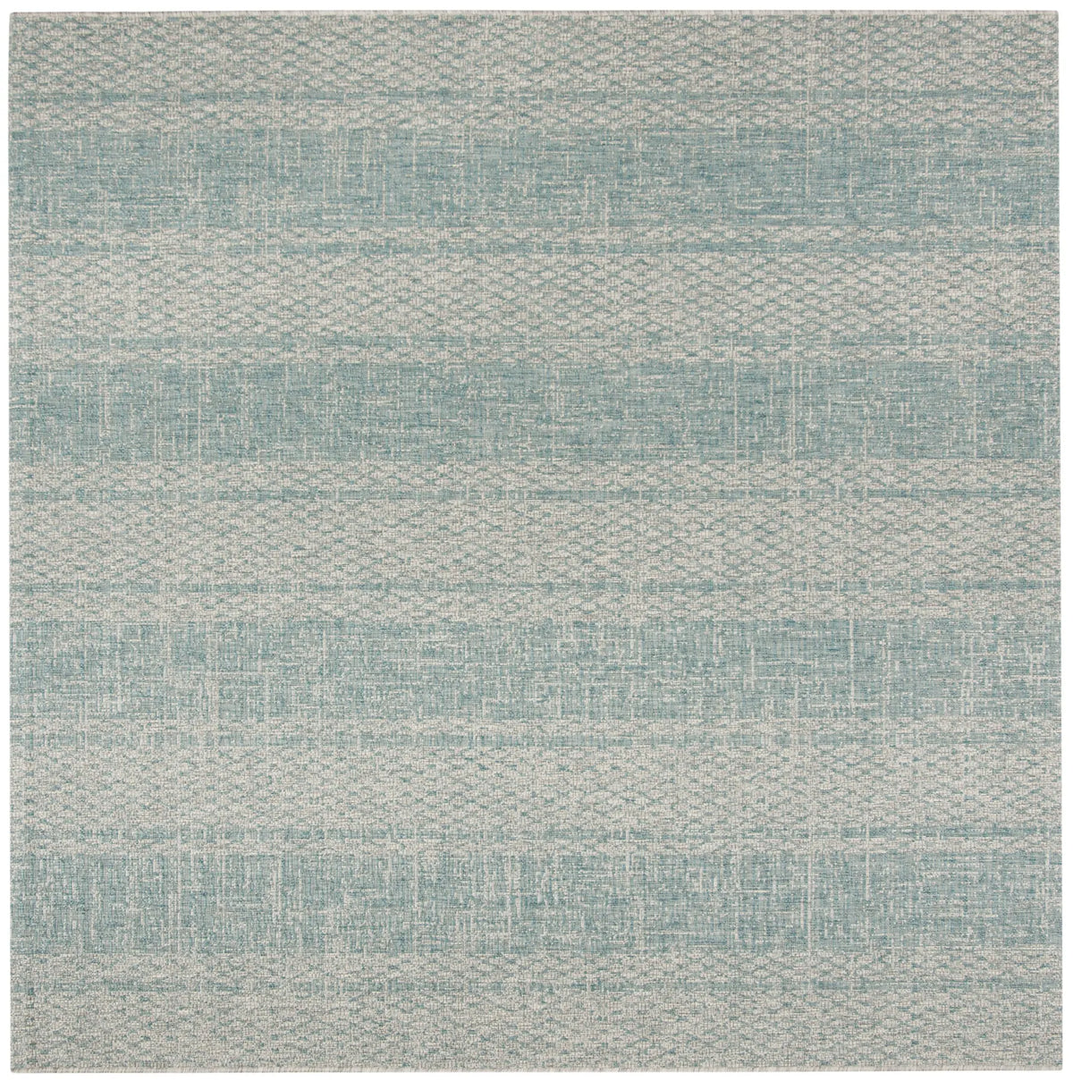 Safavieh Courtyard 6'-7" x 6'-7" Rug in Light Grey / Aqua