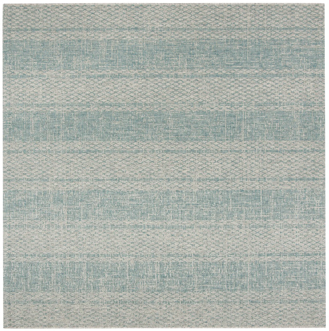 Safavieh Courtyard 6'-7" x 6'-7" Rug in Light Grey / Aqua