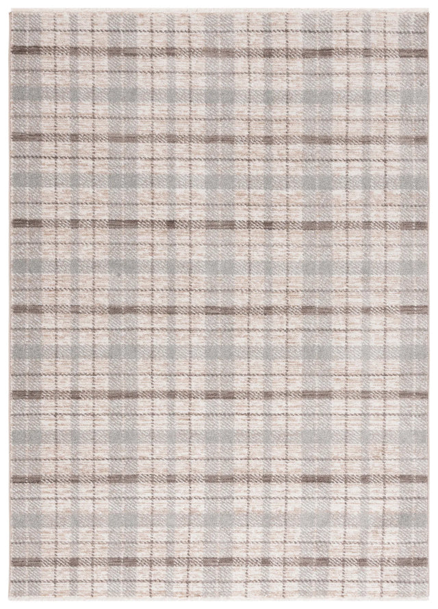 Safavieh Oxford Plaids 300 4'-0" x 6'-0" Rug in Grey / Beige