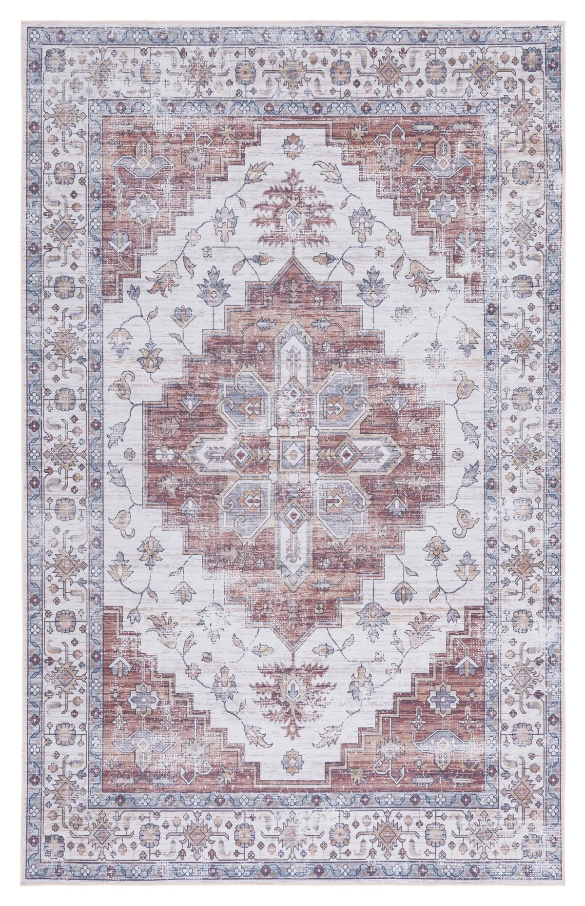 Safavieh Tucson 4'-0" x 6'-0" Rug in Ivory / Rust