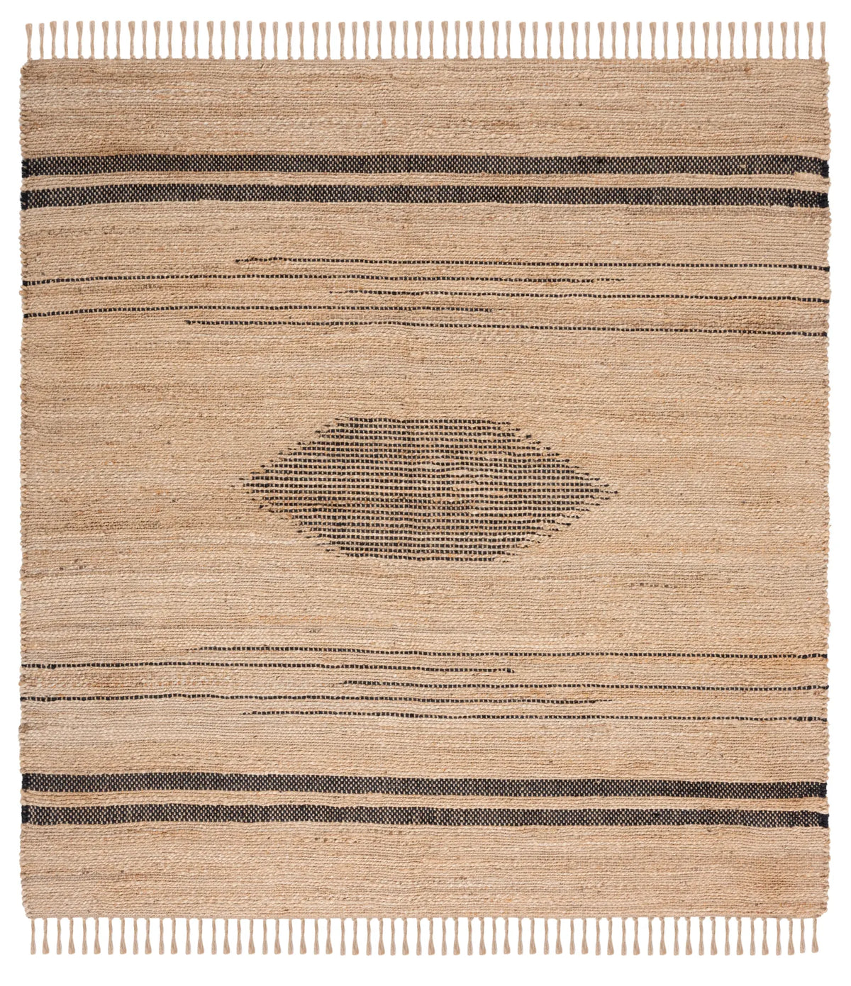 Safavieh Natural Fiber 7'-0" x 7'-0" Rug in Black / Natural