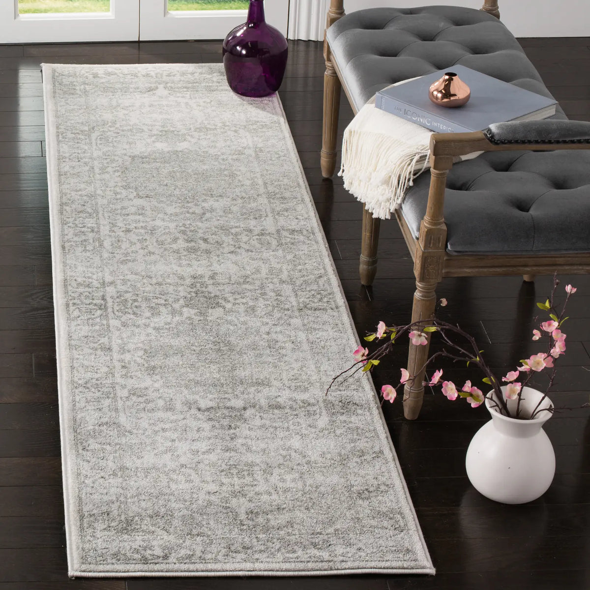 Safavieh Carnegie 2'-3" x 10'-0" Rug in Cream / Dark Grey