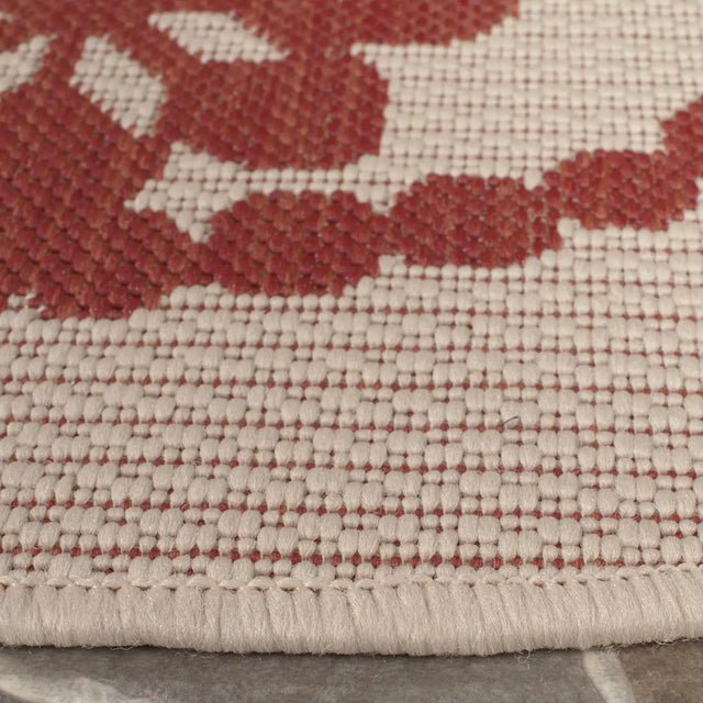 Safavieh Courtyard 6'-7" x 6'-7" Rug in Beige / Red