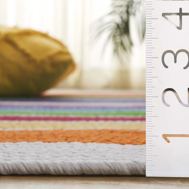 Safavieh Braided 5'-0" x 8'-0" Rug in Ivory / Rainbow
