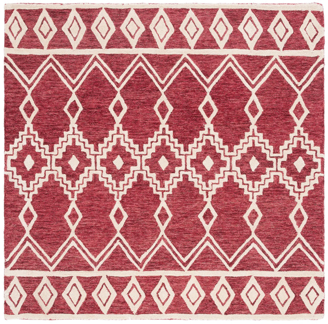 Safavieh Abstract 6'-0" x 6'-0" Rug in Red / Ivory