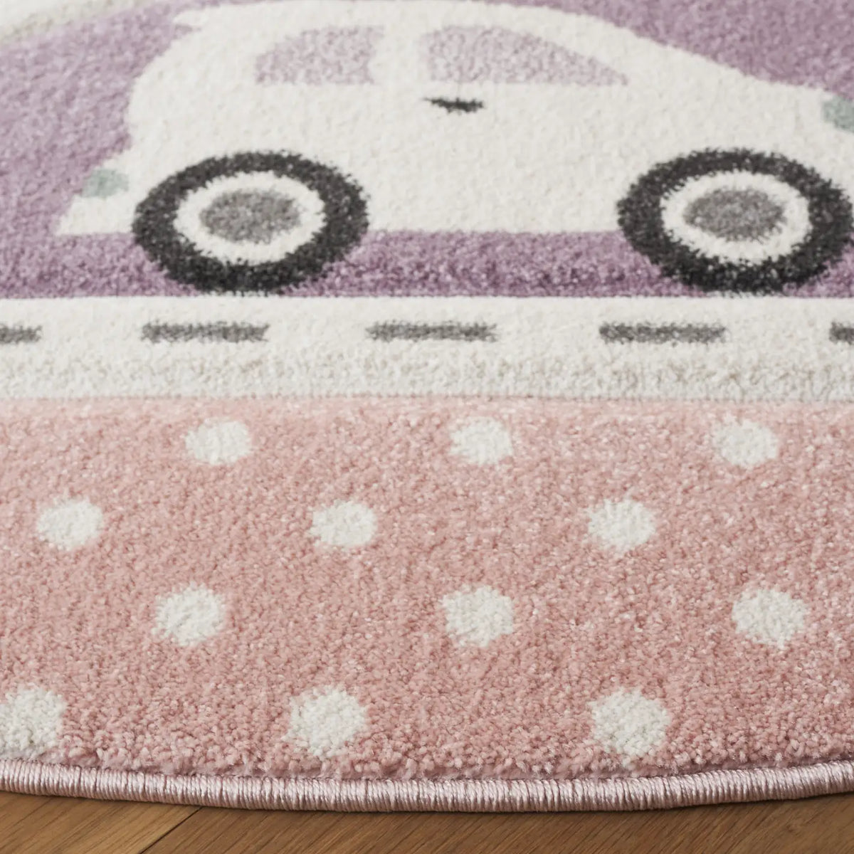 Safavieh Carousel Kids 100 6'-7" x 6'-7" Rug in Grey / Pink